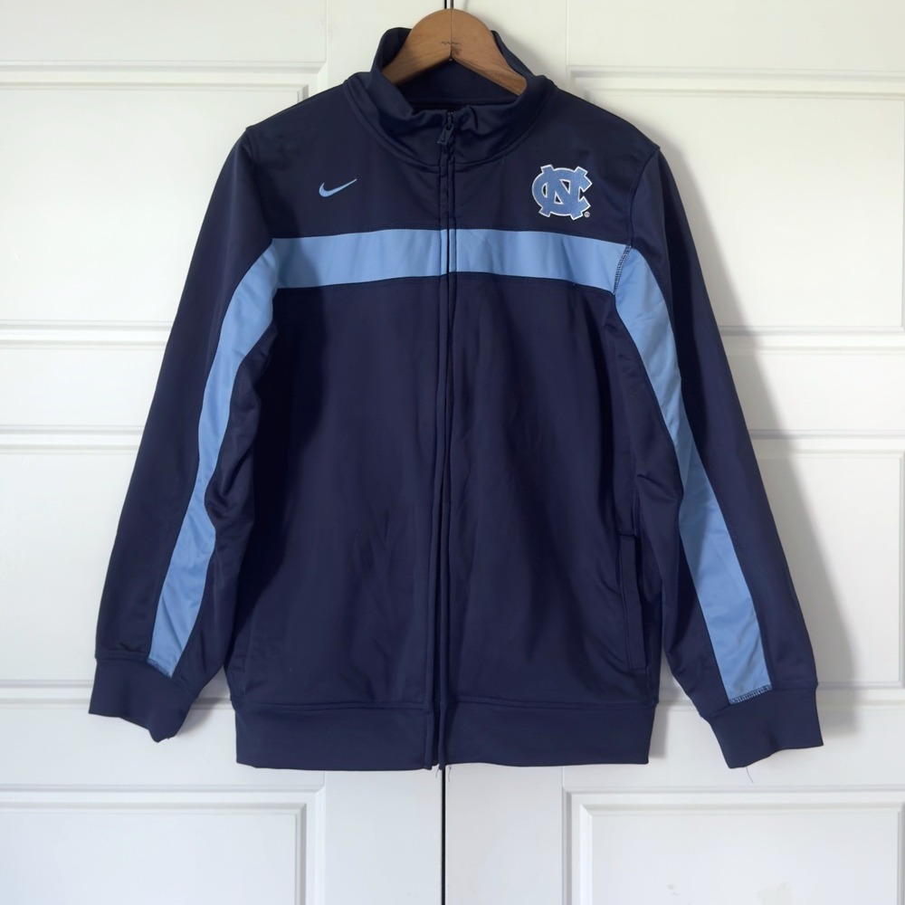 Nike North Carolina Tarheels Track Jacket Boys XL Blue UNC Full Zip Athletic